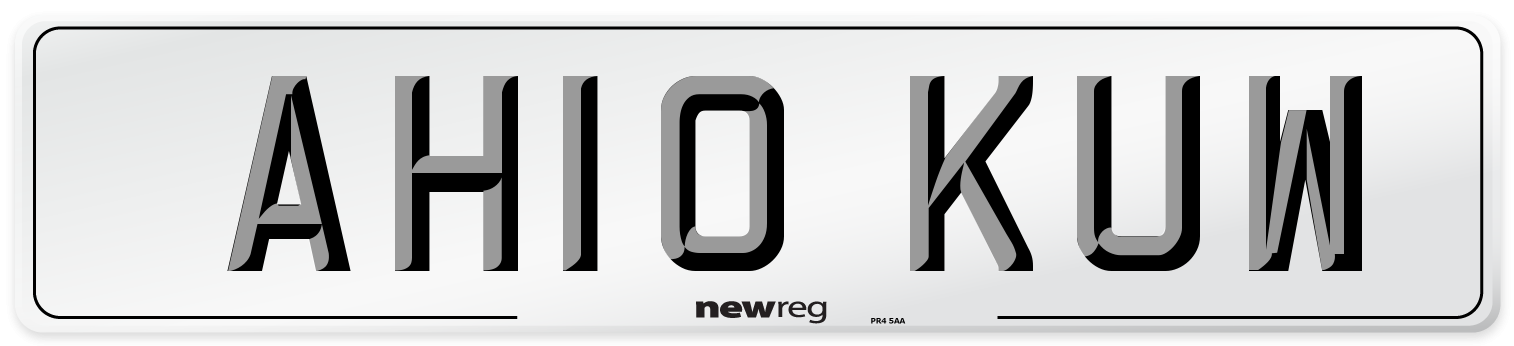 AH10 KUW Number Plate from New Reg